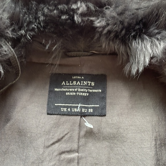 All Saints Caradon Shearling Jacket US 0 - Picture 6 of 9